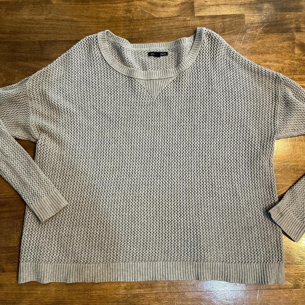 Y2K gorfcore Fisherman textured scout neck sweater cotton slouchy woven XL
